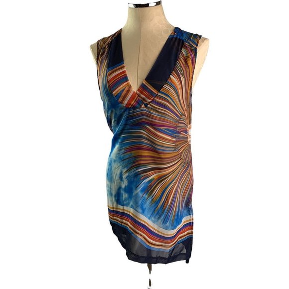 Medium Tiny Anthropologie Women's Shoreline Tunic Sheer V-Neck Sleeveless - Picture 1 of 9